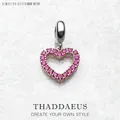 Ciondoli Ciondolo cuore d'amore rosso Europa Accessori per gioielli fai da te Accessori Regalo di moda in argento sterling 925 per le donne