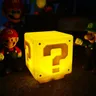 10cm Super Mario Bros figura LED punto interrogativo Brick Night Light ricarica USB Anime Desk Lamp