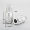 Audiocrast Euro Schuko 2 Pin Plug Audio Grade Schuko Power Plug Rhodium Plated For DIY Power Cord