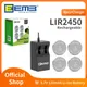 EEMB 4PCS 3.7V LIR2450 Battery Rechargeable Lithium Battery with Charger 3.7V 2450 120mAh Coin Cell