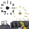 3D Large Modern Wall Clock Roman Number Quartz Needle Digital Clocks Art Decals Acrylic Mirror