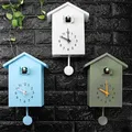 Modern Cuckoo Wall Clock Fashion Creative Pendulum Clocks Bird House Battery Powered Cuckoo Wall