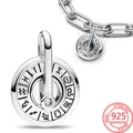 Authentic 925 Sterling Silver ME Zodiac Wheel Medallion Charm Fit Pandora Me Bracelet Women Lovely
