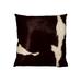 18" X 18" X 5" Chocolate And White Cowhide Pillow