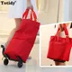 New Folding Shopping Pull Cart Trolley Bag On Wheels Vegetables Bag Foldable Shopping Bags Reusable