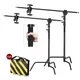 Photography C Stand with Boom Arm Stainless Steel Heavy Duty Max Height 2.6M/3.3M Black Light Stand
