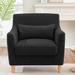 Living Room Single Sofa Chair with Lumbar Pillow, Boucle Upholstered Accent Sofa Arm Chairs Modern Deep Seat Desk Chairs