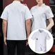 Chef Shirt Work Clothes Plus Size Bakery Restaurant Chef Uniform Solid Color Stand Collar Chef