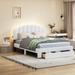 Queen Size Platform Bed Frame, Teddy Fleece Upholstered Platform Bed Frame with Storage Drawers and Nightstand for Bedroom