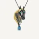 GEM'S BALLET Natural London Blue Topaz Gemstone Zodiac Jewelry 925 Sterling Silver Personality Horse