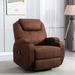 Brown textile multi-purpose recliner, theater single Recliner, electric remote control, rotate 360 degrees,