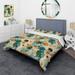 Designart "Yellow And Green Geometric Pattern III" Green Modern Bed Cover Set With 2 Shams