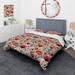 Designart "Rustic Red And Green Garden Charm " Green Cottage Bedding Cover Set With 2 Shams