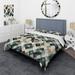 Designart "Teal And Grey Marble Cubic Harmony" Grey Modern Bedding Cover Set With 2 Shams