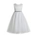 Ekidsbridal V-Back Lace Edge White Flower Girl Dresses Baptism Wedding Reception Formal Evening Gown 183 12