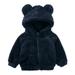 SILVERCELL Toddler Winter Warm Cardigan Coat Unisex Long Sleeve Solid Color Zipper Jacket Kids Cute Bear Ears Hoodie Outwear