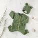 LYCAQL Baby Girl Clothes Girl Cotton Hat Romper Boy Sweater Set Outfits Baby Knitted Jumpsuit Boys Baby Clothes Girl Hoodies (Green 0-3 Months)