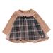 Wiueurtly Floral Shirt Toddler Girl Toddler Kids Child Baby Girls Plaid Patchwork Long Sleeve Bowknot Tulle Dress Princess Dress Outfits Clothes