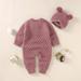 LYCAQL Baby Girl Clothes Girl Cotton Hat Romper Boy Sweater Set Outfits Baby Knitted Jumpsuit Boys Baby Clothes Girl Hoodies (Pink 6-12 Months)
