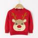 LYCAQL Baby Girl Clothes Toddler Boys Girls Christmas Deer Print Warm Knitted Sweater Long Sleeve Tops Knitwear Baby Girls (Red 3-4 Years)