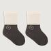 LYCAQL Baby Socks Cartoon Jacquard Color Block Baby Socks Winter British Fashionable Boys and Girls Slipper Socks (Dark Gray M)