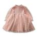 Wiueurtly Floral Shirt Toddler Girl Toddler Kids Baby Girls Knitted Mesh Party Princess Dress Ribbed Tulle Dresses Outfits Clothes