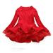 B91xZ Little Girls Sweaters Dress Pullover Winter Baby Kids Crochet Sweater Tulle with Girls Dress&Skirt (Red 2-3 Years)