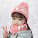 Dyfzdhu Winter Knitted Fleece Hood Scarf Coif Kid Knit Hat Warm Hats Pink