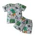 Shiningupup Toddler Boys Short Sleeve Cartoon Dinosaur Prints T Shirt Pullover Tops Shorts Kids Outfits Baby Outfit Boy 0 3 Months Baby Boy Clothes Winter Baby Boy Rompers 6 9 Months Summer