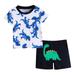 Shiningupup Toddler Boys Short Sleeve Cartoon Prints T Shirt Tops Shorts Child Kids Set&Outfits Gifts for Kids Toddler Boy Clothes 4T Toddler Romper 3T 4T Boys Baby Bodysuit Boy Short Sleeve