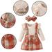 Godderr 3PCS Toddler Baby Girls Dress Suspender Skirt Set Outfits Ruffled T Shirts Skirts Set Newborn Girl Christmas Dresses Outfits for 0-3Y