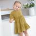 Wiueurtly Floral Shirt Toddler Girl Toddler Kids Baby Girl Dress Linen Long Sleeve Solid Color Casual Dresses