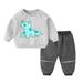 Shiningupup Children Kids Toddler Baby Boys Girls Long Sleeve Cute Cartoon Animals Sweatshirt Pullover Tops Patchwork Trousers Pants Outfit Set 2Pcs Clothes Baby Boy 0 3 Months
