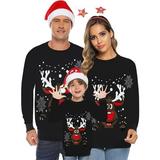 Clothes for Parents of Boys And Girls Teen Boys Girls 3D Print Cartoon Polka Dot Sweatshirt Tops Mom Dad Son Daughter 120-Mç �Black Family Matching Christmas Pajamas Sets