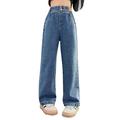 eczipvz Baby Girl Clothes Tollder Girl High Elastic Waist Flare Leg Pants Casual Long Wide Leg Pants Jeans Trousers (Blue 5-6 Years)