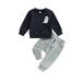 Huakaishijie Toddler Baby Boy Girls Halloween Outfits Ghost Print Long Sleeve Sweatshirt and Pant for Toddler 2 Piece Set