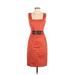 Rachel Roy Signature Casual Dress - Party Square Sleeveless: Orange Print Dresses - Women's Size 4