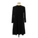 Annalee + Hope Casual Dress - A-Line Mock 3/4 sleeves: Black Solid Dresses - Women's Size Medium