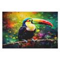 Toucans 1000 Piece Wooden Jigsaw Puzzle- Brain Teaser Game for Adults & Children Educational Activities Jigsaws, Clear Print - Thick & Durable Puzzles Board （75 * 50cm）