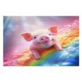 Cute Pig 1000 Piece Wooden Jigsaw Puzzle- Brain Teaser Game for Adults & Children Educational Activities Jigsaws, Clear Print - Thick & Durable Puzzles Board （75 * 50cm）