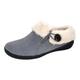 Clarks Womens Suede Leather Slipper with Gore and Bungee JMH2213 - Warm Plush Faux Fur Lining - Indoor Outdoor House Slippers For Women, Pewter, 8.5 UK