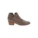 Dolce Vita Ankle Boots: Slip-on Chunky Heel Casual Gray Solid Shoes - Women's Size 7 1/2 - Almond Toe
