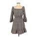 Le Lis Casual Dress: Gray Plaid Dresses - Women's Size Small