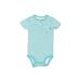 Just One You Made by Carter's Short Sleeve Onesie: Teal Stripes Bottoms - Size 12 Month