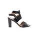 Via Spiga Heels: Black Print Shoes - Women's Size 7 - Open Toe