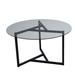 Latitude Run® Mampre Frame Coffee Table w/ Storage Glass/Metal in Black | 16.54 H x 29.53 W x 29.53 D in | Wayfair BC158481F04A493B9503E84D96DBFEA7