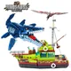 MOC Cretive Dinosaur Sunshine importer nights Escape Mosasaurus Ocean Exploration Model Bricks