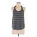 Nike Active Tank Top: Gray Color Block Activewear - Women's Size Medium