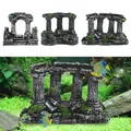 Acquario Acquario Roma Pietra Pilastri Resina Manuale Grecia Tempio Decorazione in pietra Paesaggistica retrò per acquario Serbatoio di pesce 1 pz