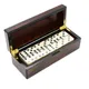 Double Six Dominoes with in a Wooden Carrying Case - Travel Size Table Game for Family Fun 28pcs/set